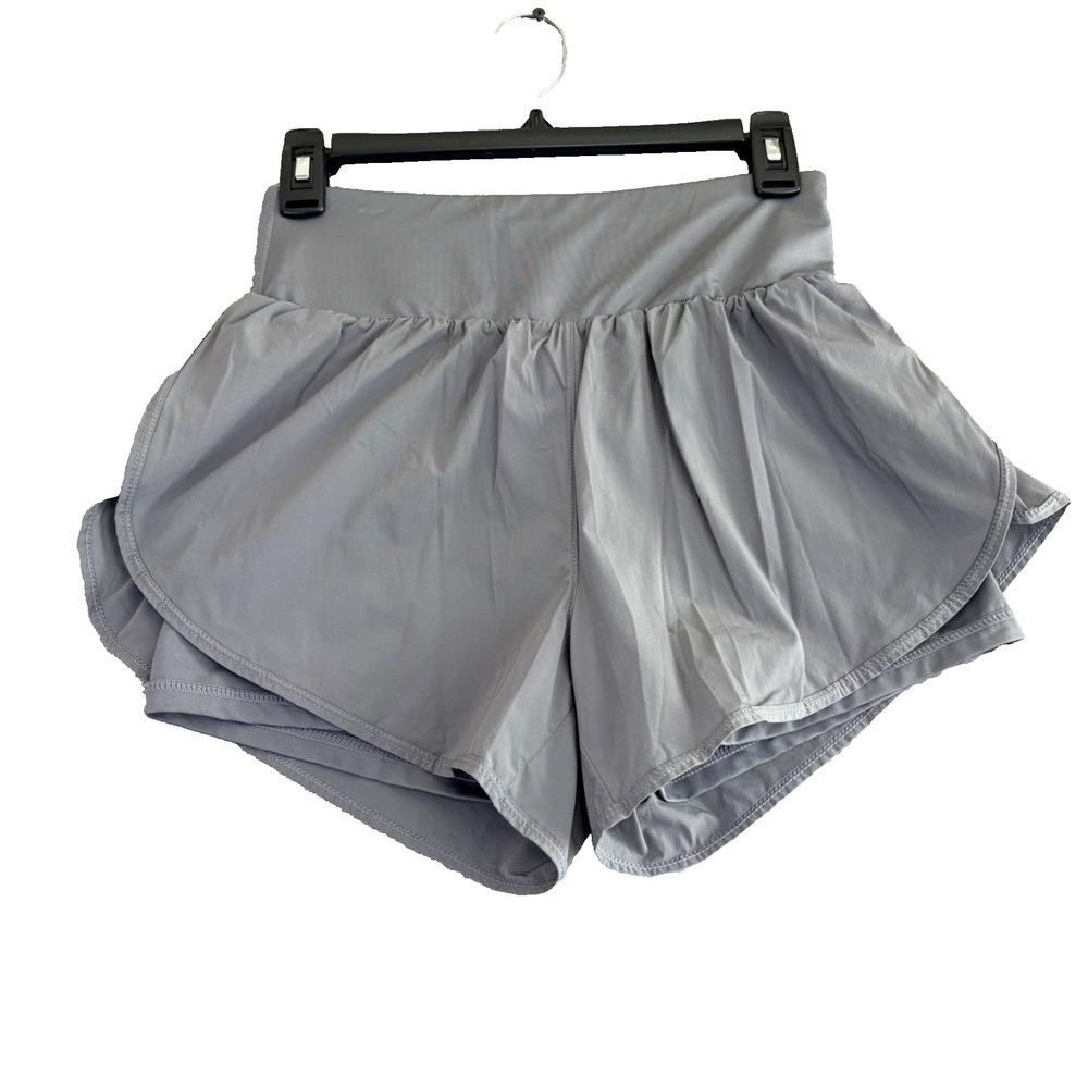 Cadmus Womens M Gray Athletic Shorts Double Layer Skort Style Inner Pockets